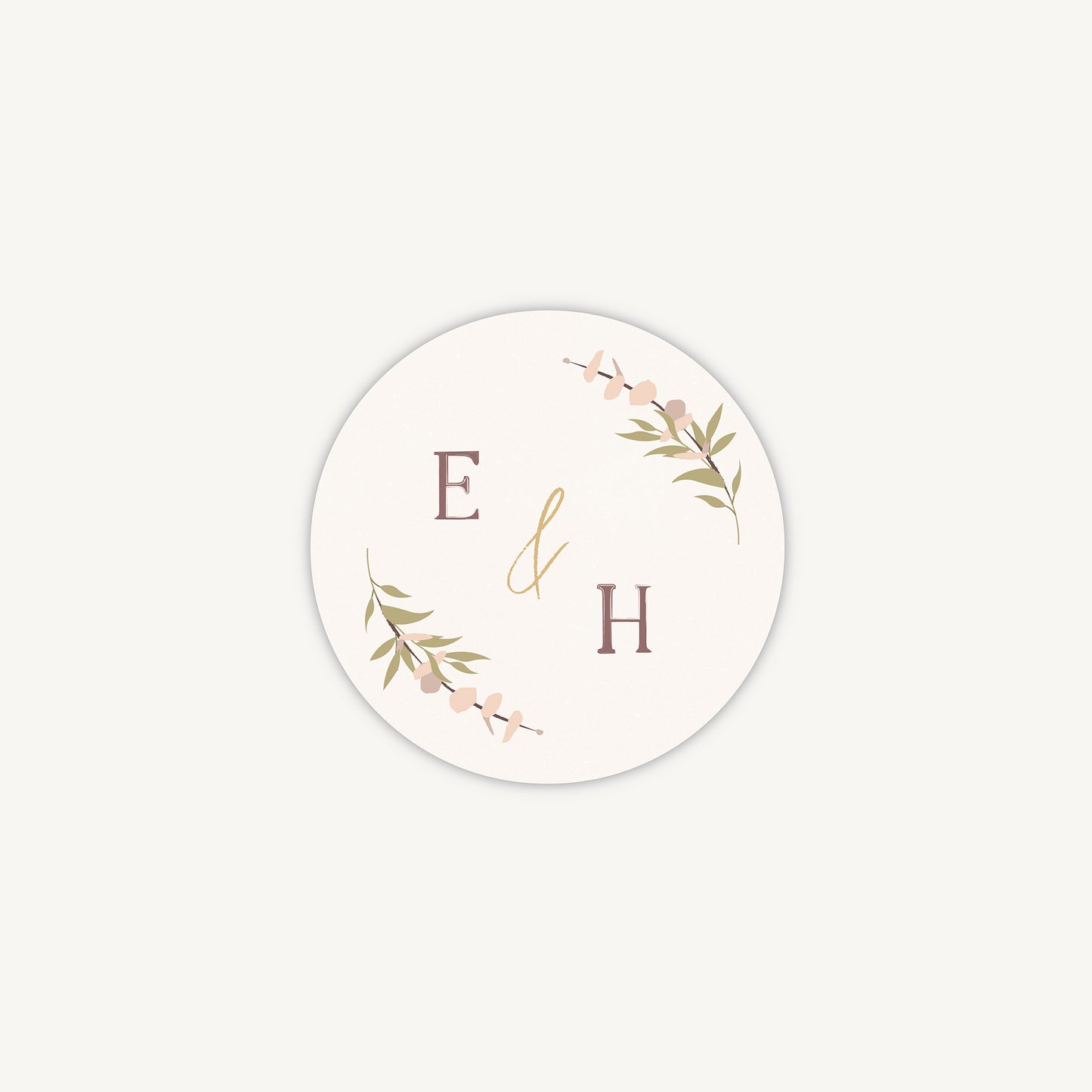 Dried Flower Hoop Envelope Wedding Sticker
