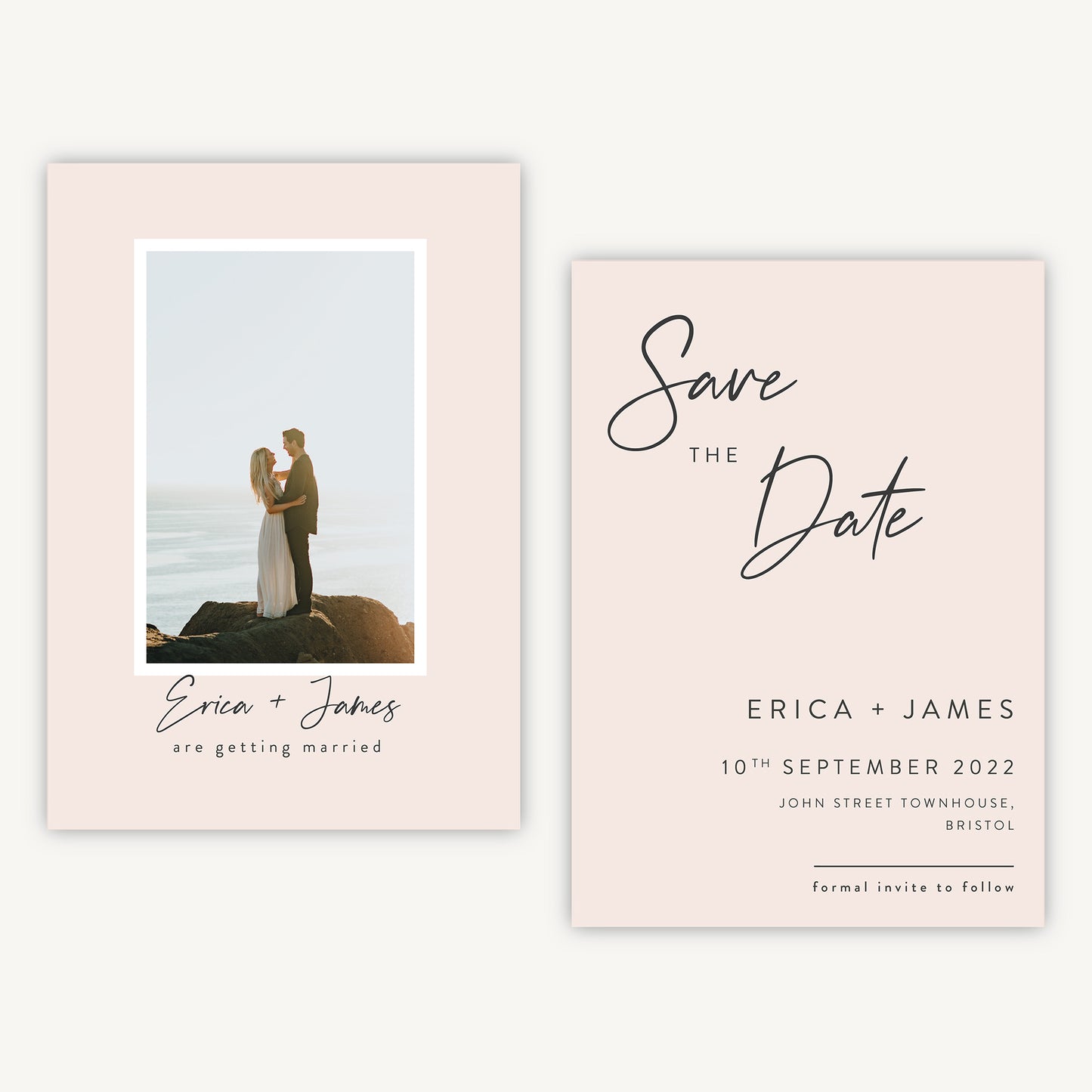 Minimal Script Photo Wedding Save the Date