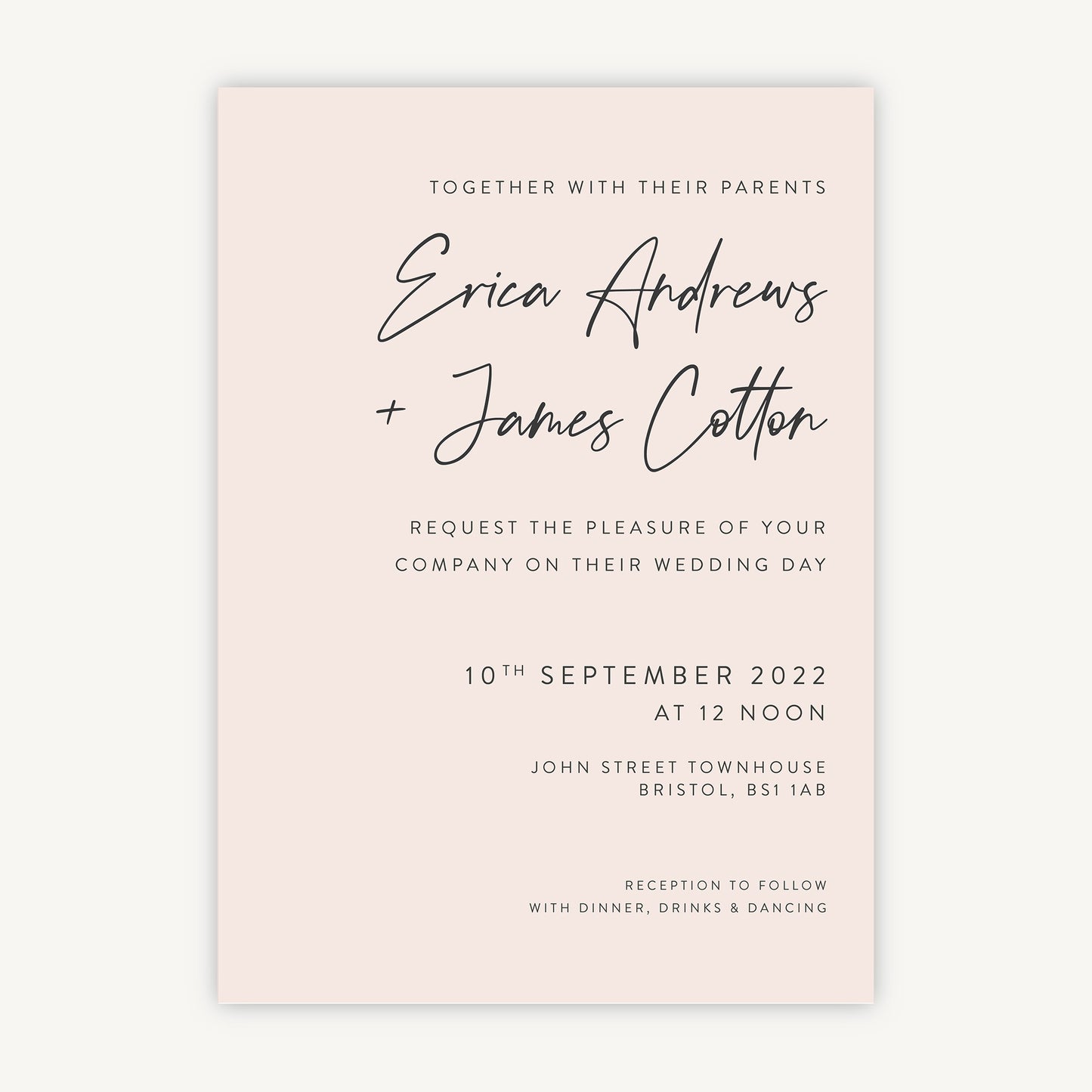 Minimal Script Wedding Invitation
