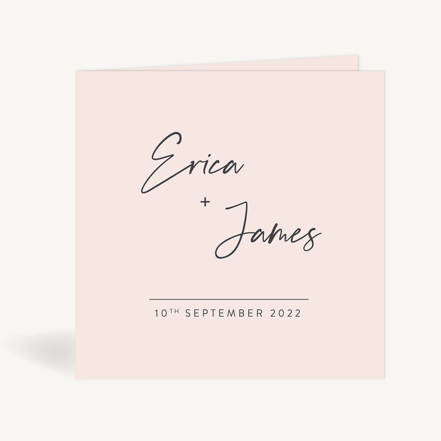 Minimal Script Folded Wedding Invitation