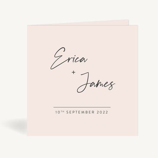 Minimal Script Folded Wedding Invitation