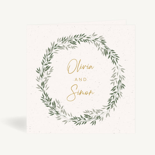 Botanical Rustic Folded Wedding Invitation