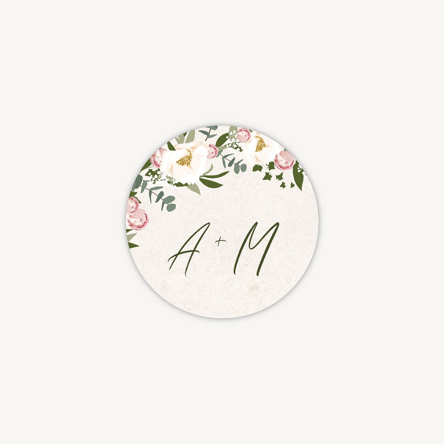 Floral Hoop Envelope Wedding Sticker