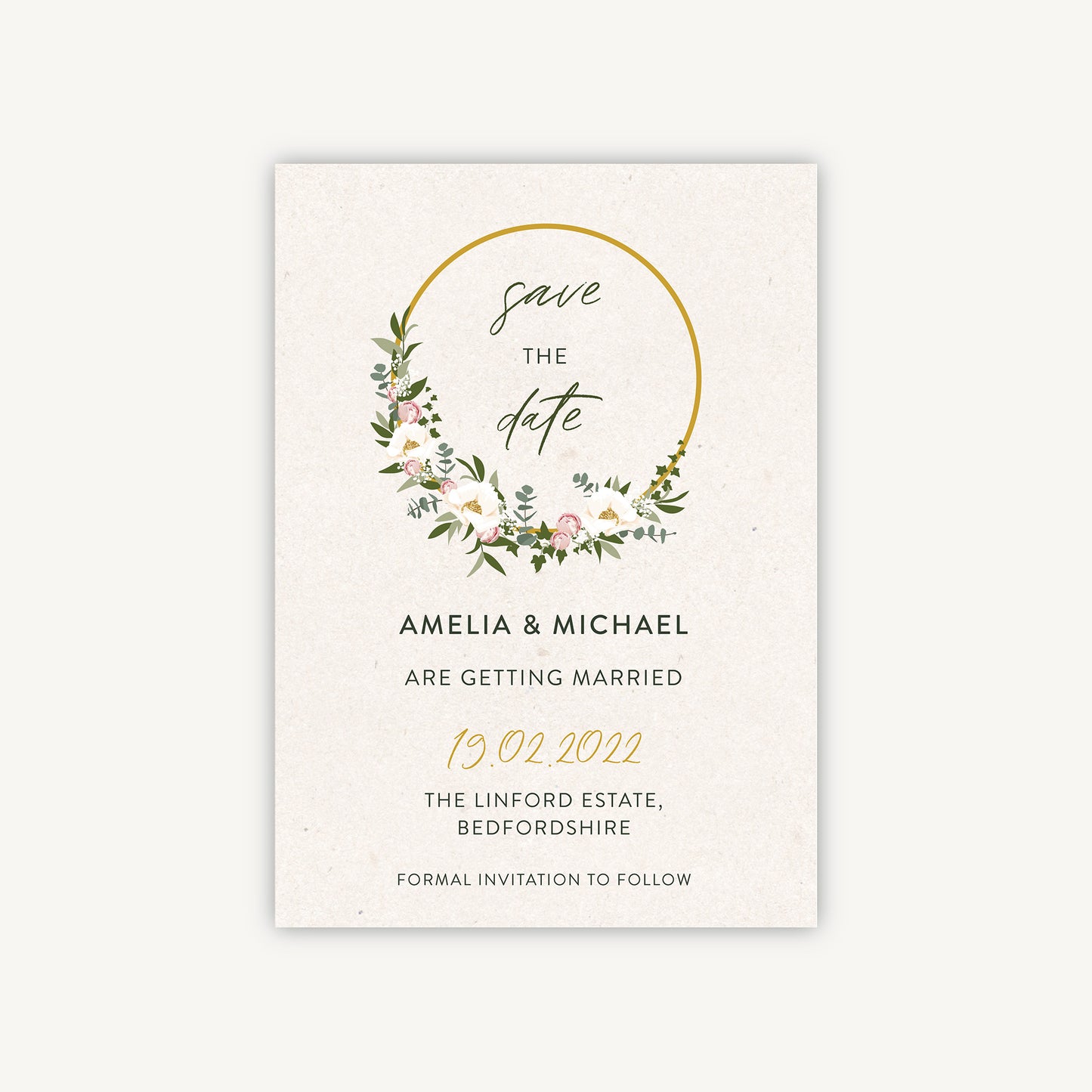 Floral Hoop Wedding Save the Date