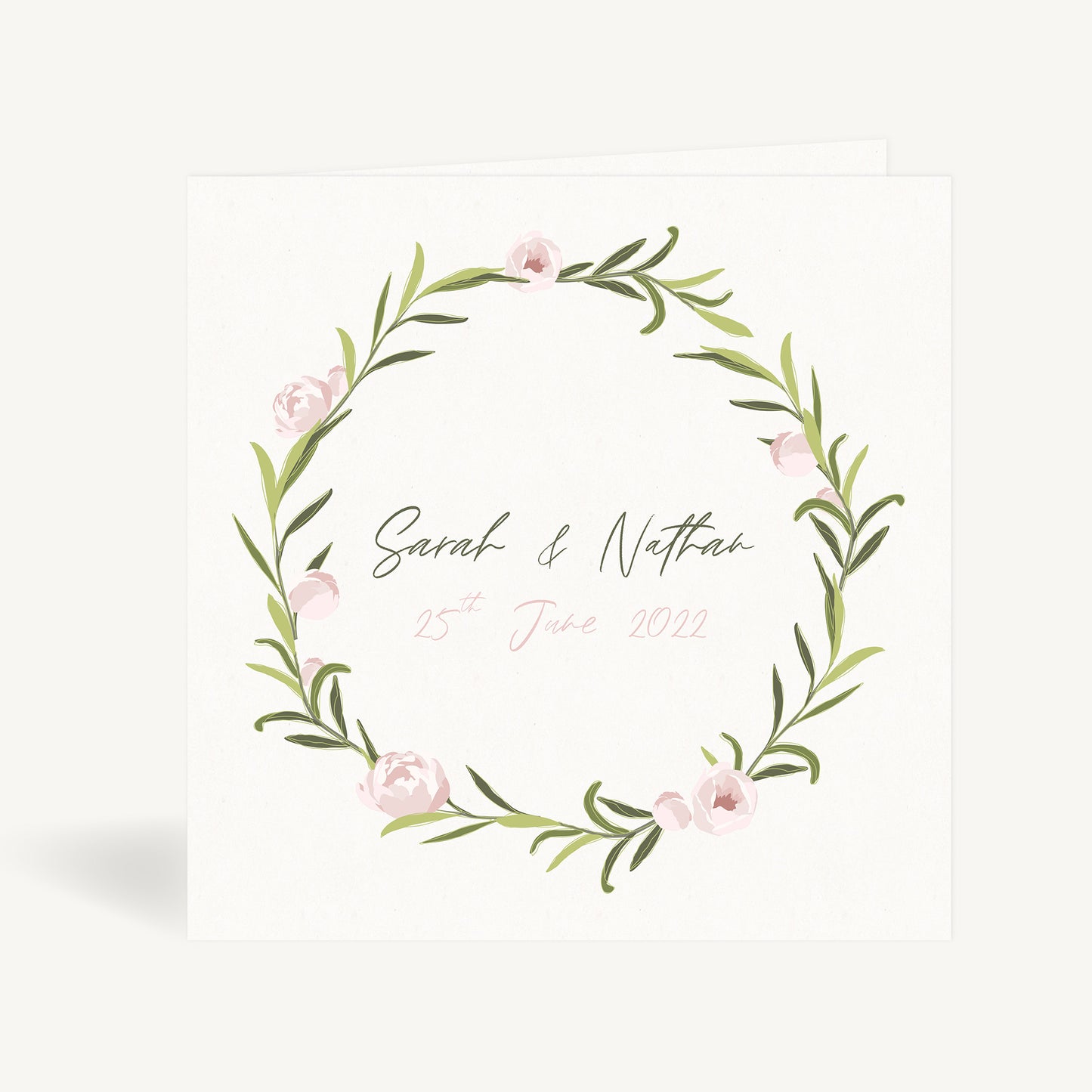 Blush Peony Folded Wedding Invitation