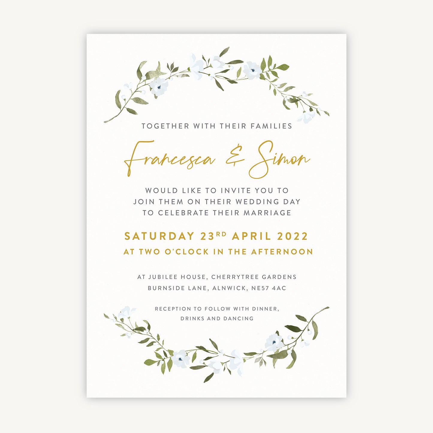 Spring Flowers Wedding Invitation