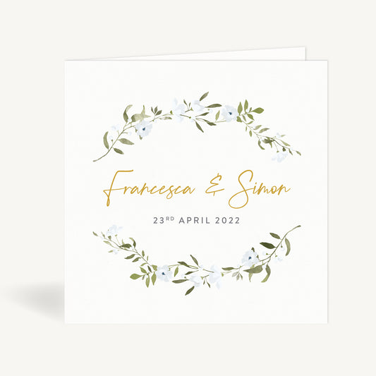 Spring Flowers Folded Wedding Invitation