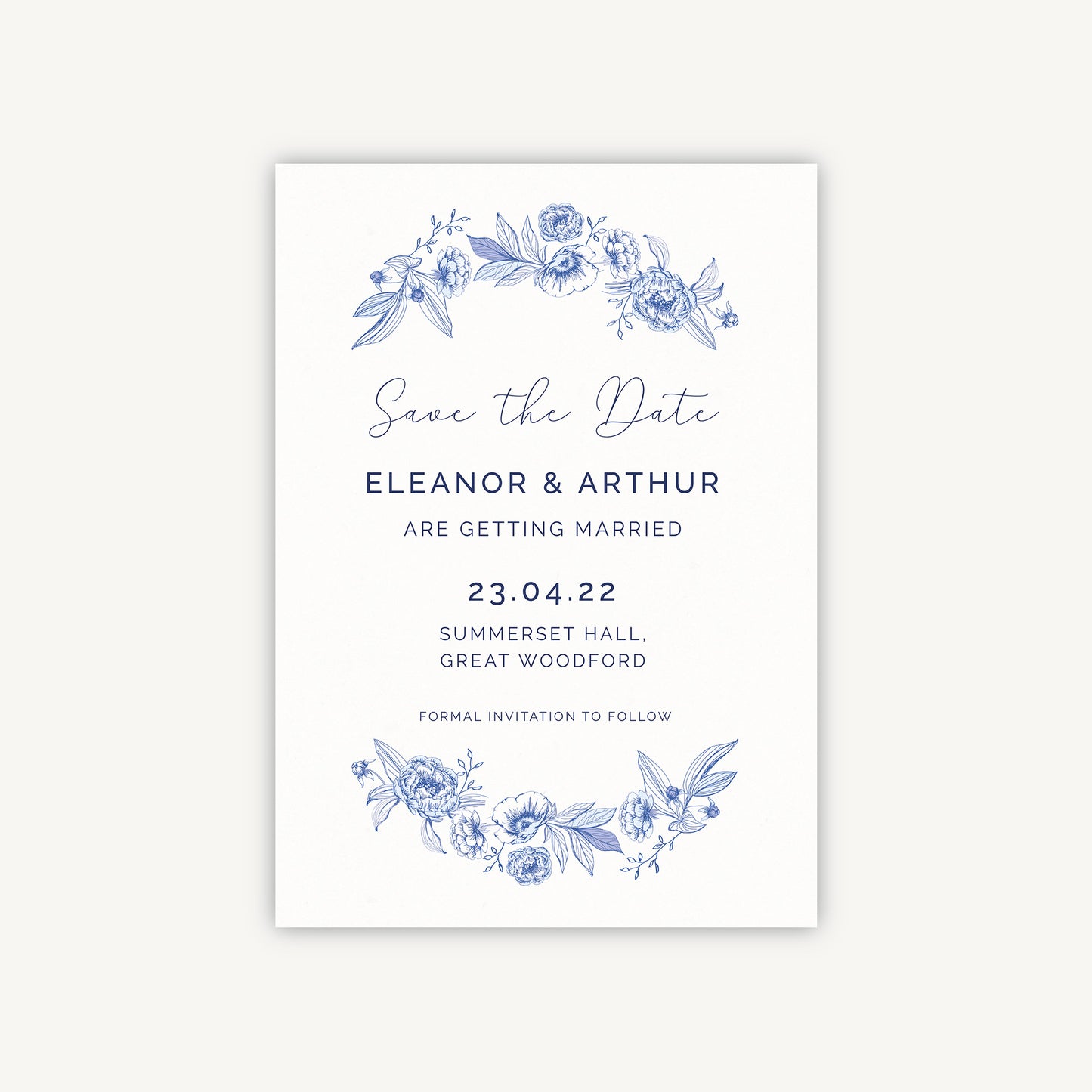 Farmhouse Blue Wedding Save the Date