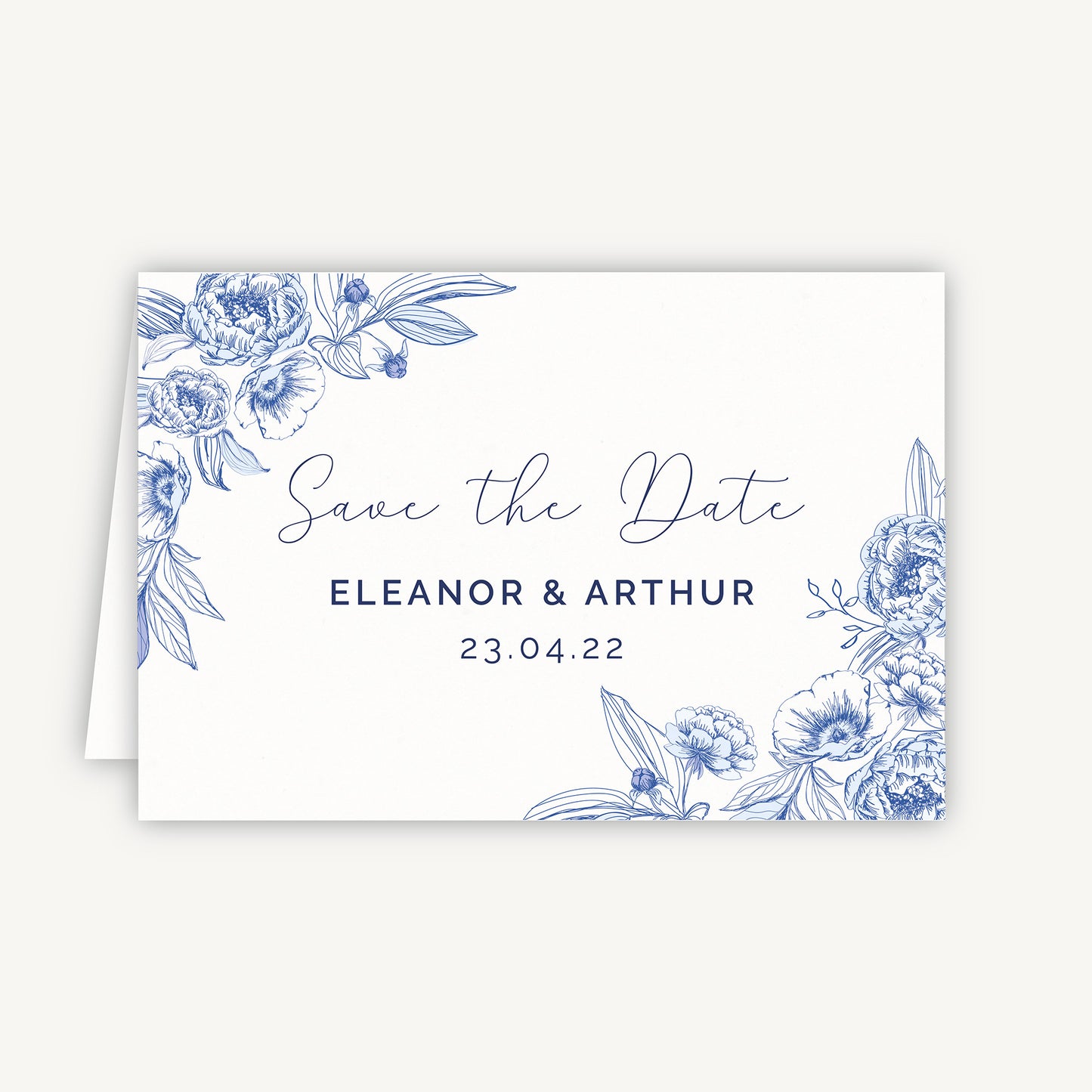 Farmhouse Blue Folded Wedding Save the Date