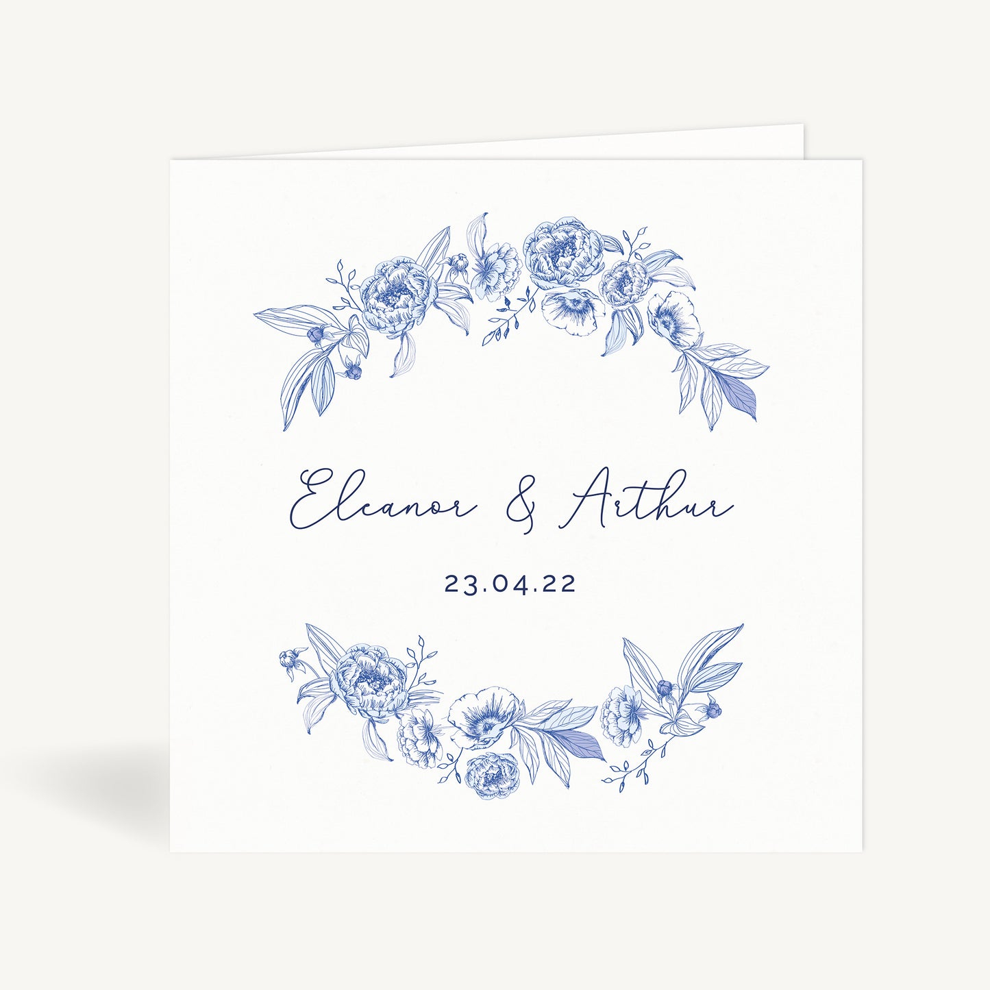 Farmhouse Blue Folded Wedding Invitation