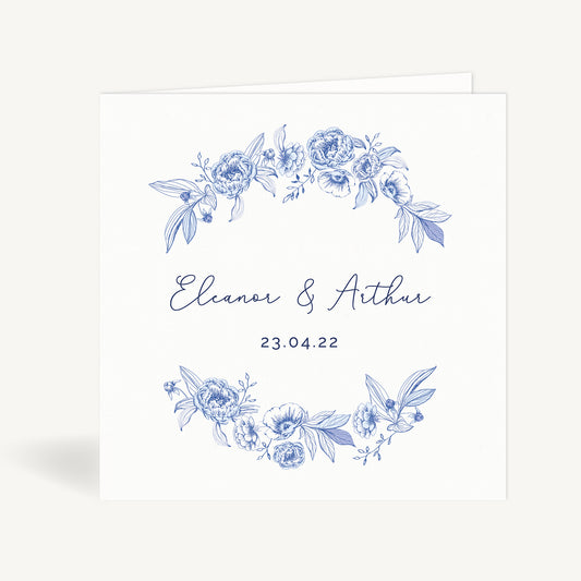 Farmhouse Blue Folded Wedding Invitation