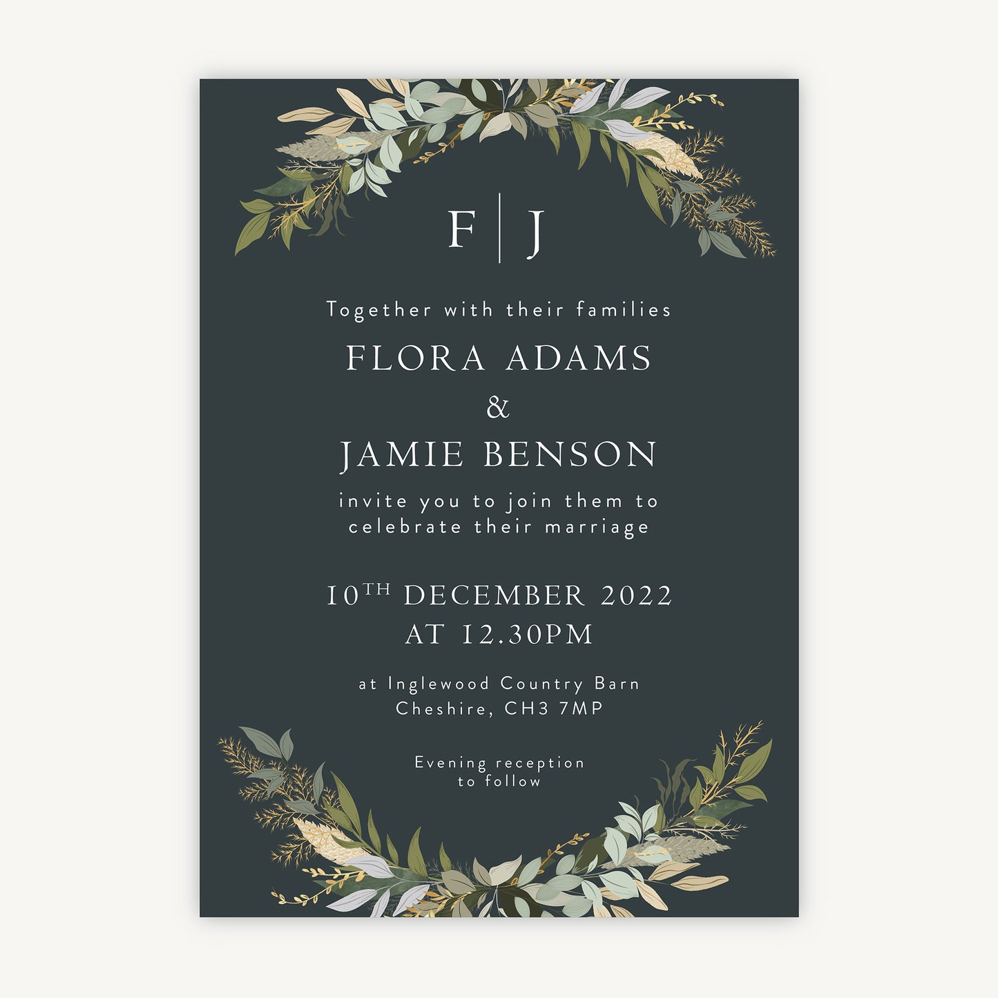 Winter Botanical Wedding Invitation