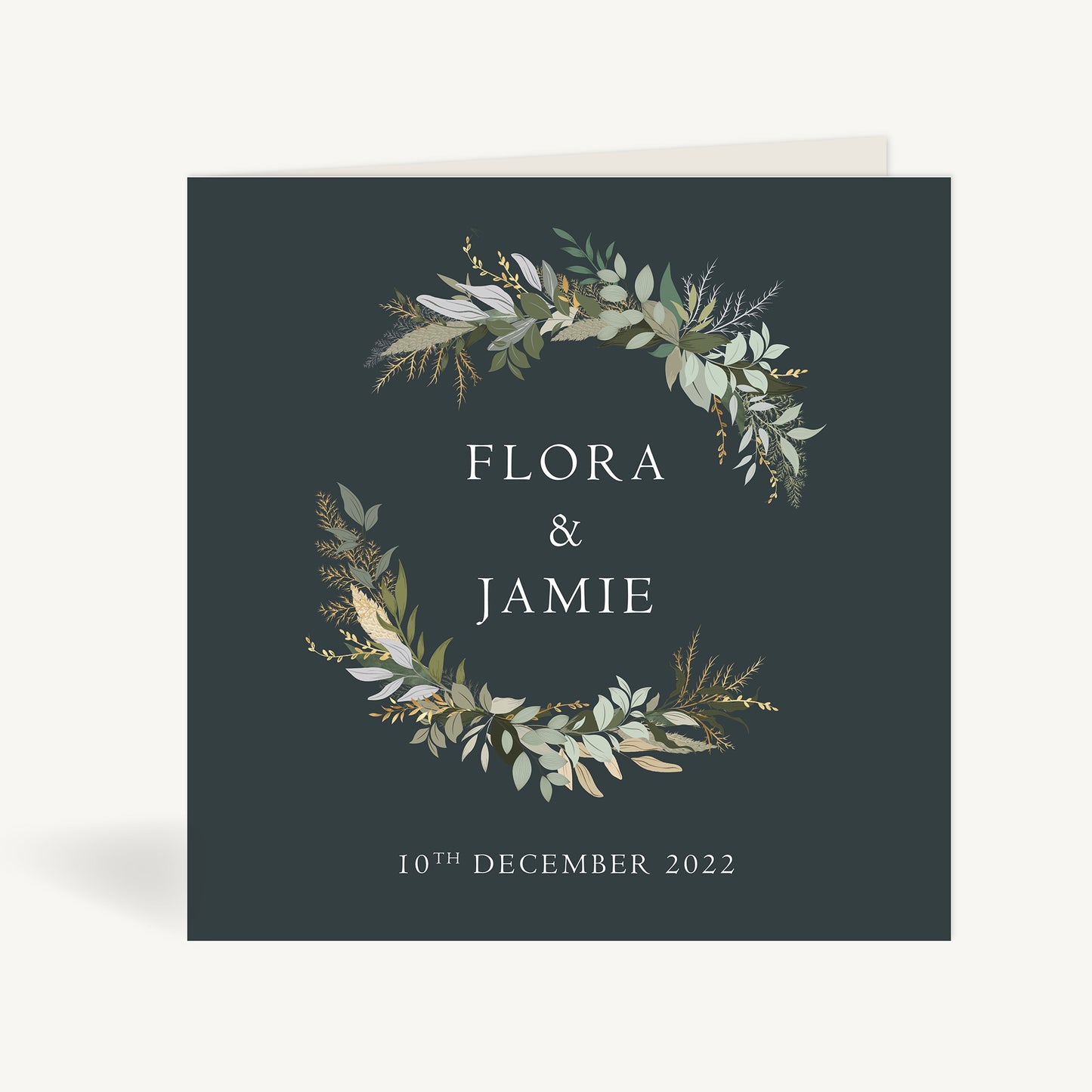 Winter Botanical Folded Wedding Invitation