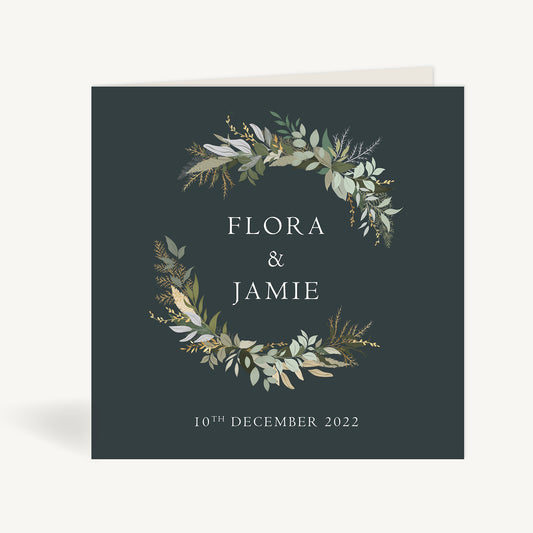 Winter Botanical Folded Wedding Invitation