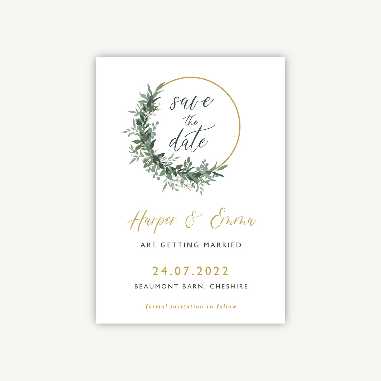 Foliage Hoop Wedding Save the Date