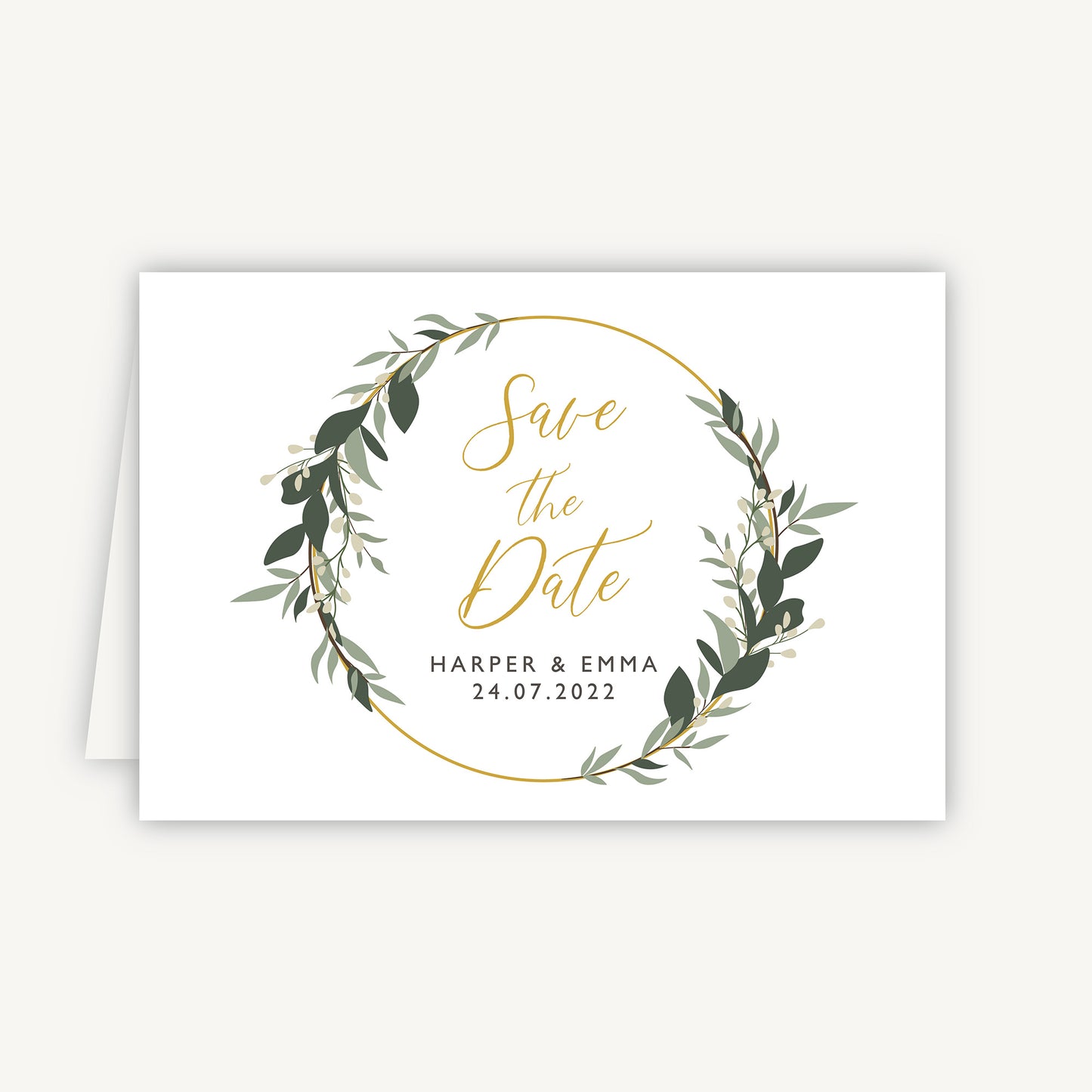 Foliage Hoop Folded Wedding Save the Date