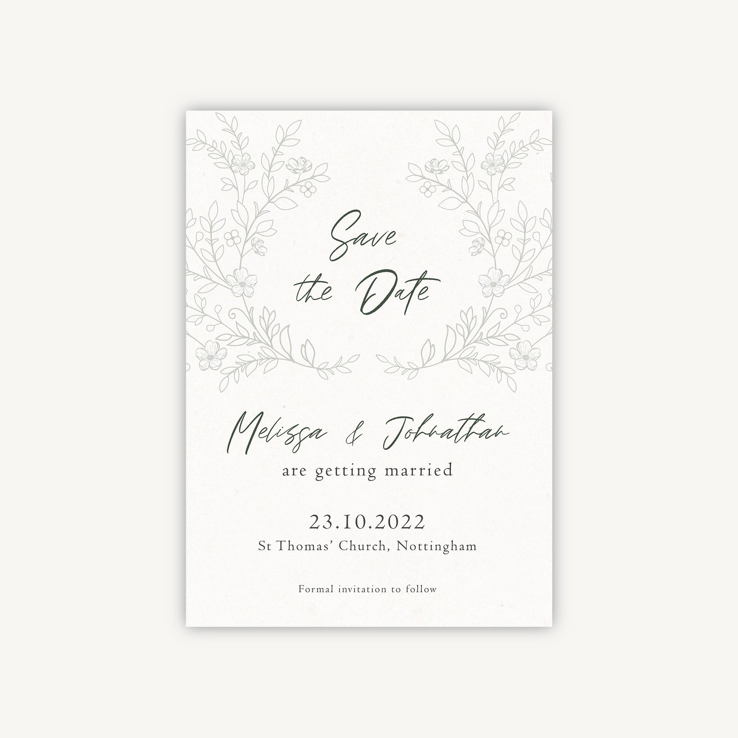 Elegant Floral Wedding Save the Date