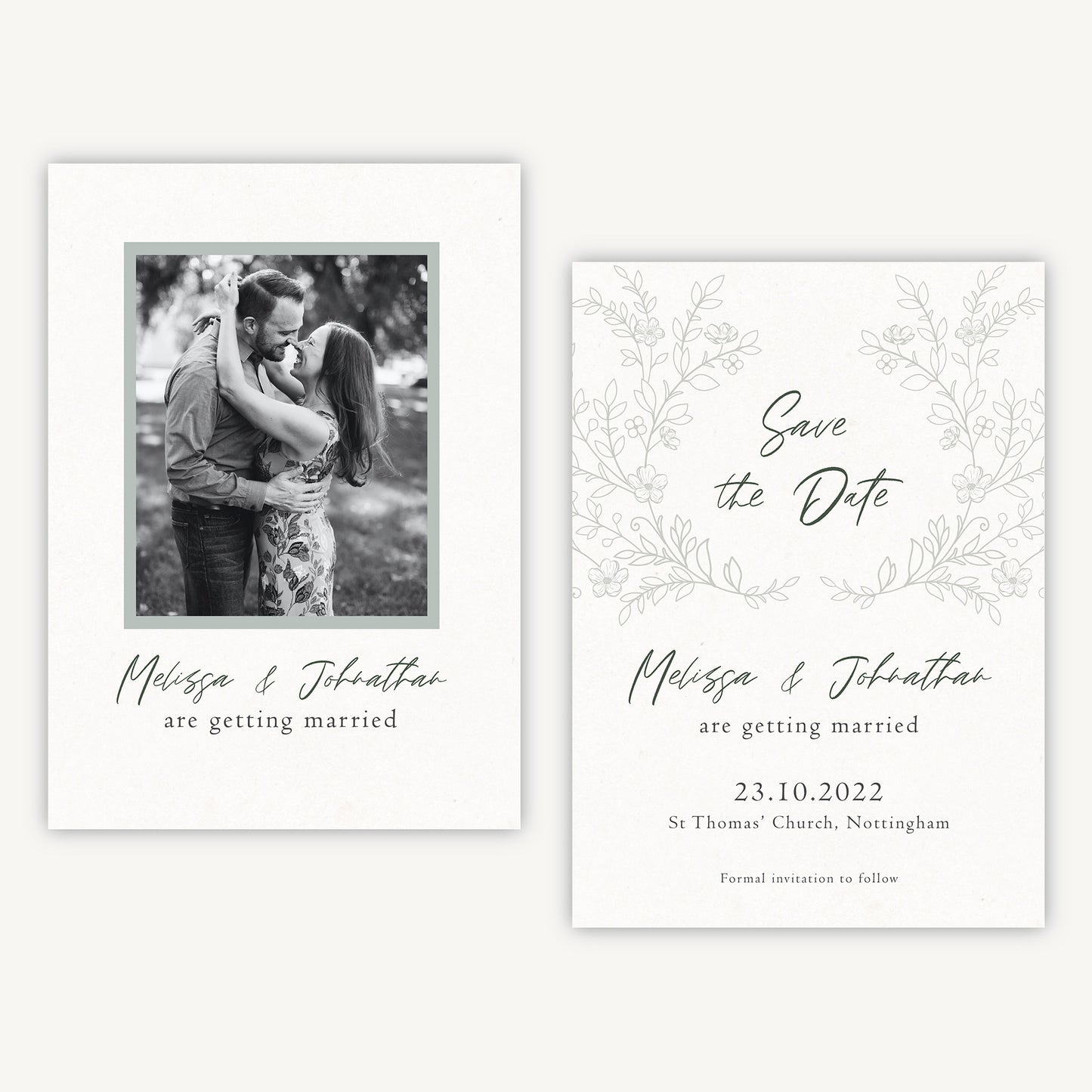 Elegant Floral Photo Wedding Save the Date