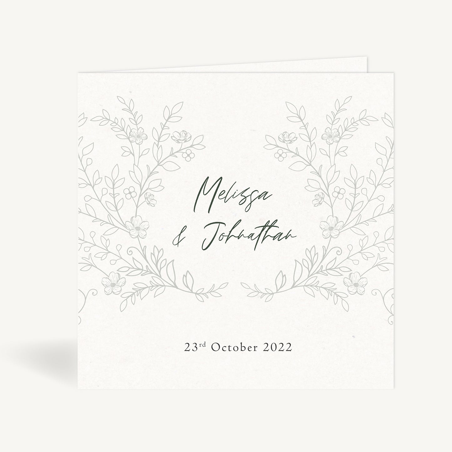 Elegant Floral Folded Wedding Invitation