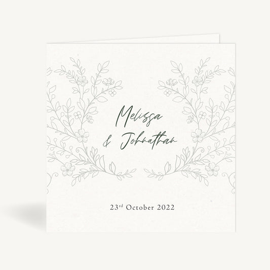 Elegant Floral Folded Wedding Invitation