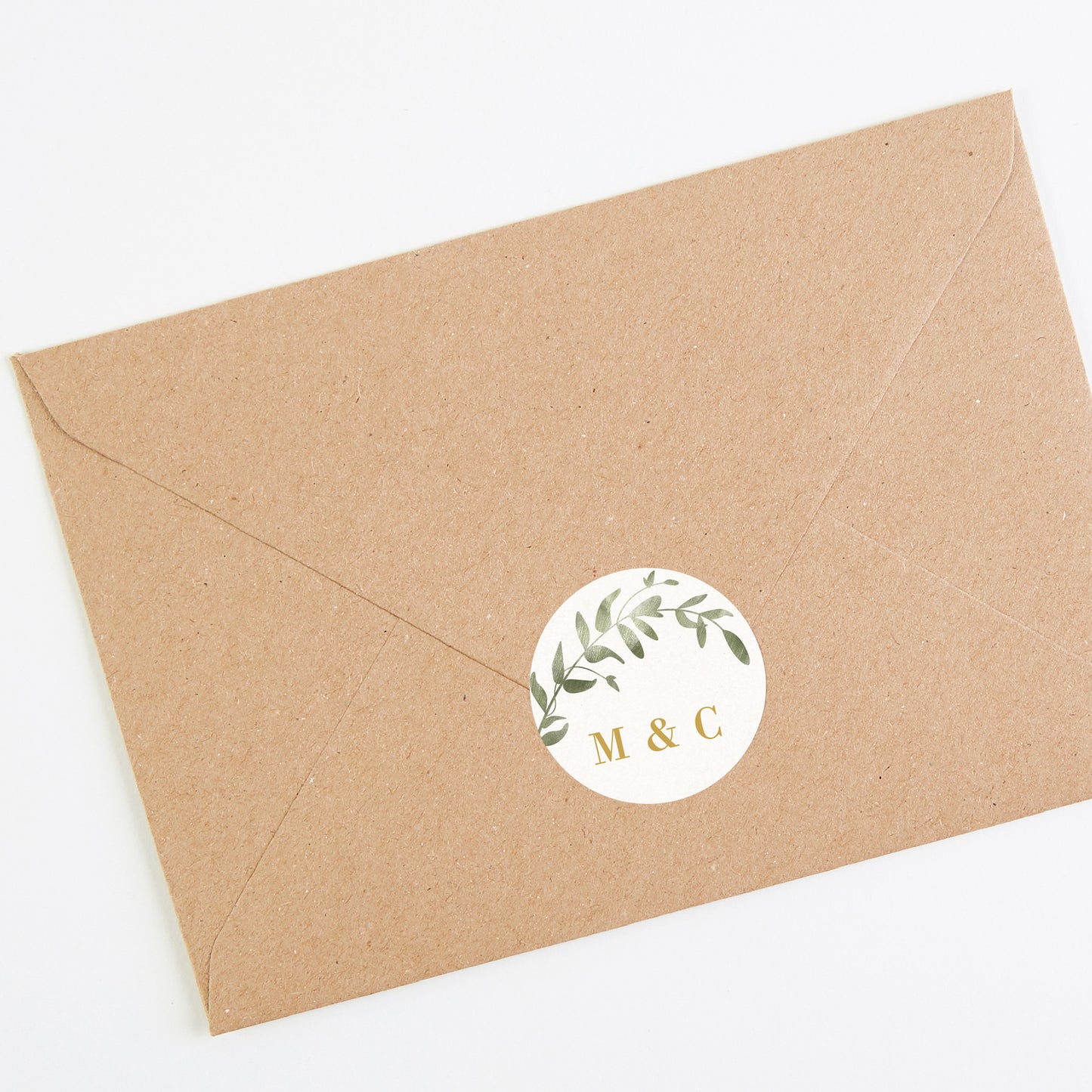Greenery Botanical Envelope Wedding Sticker