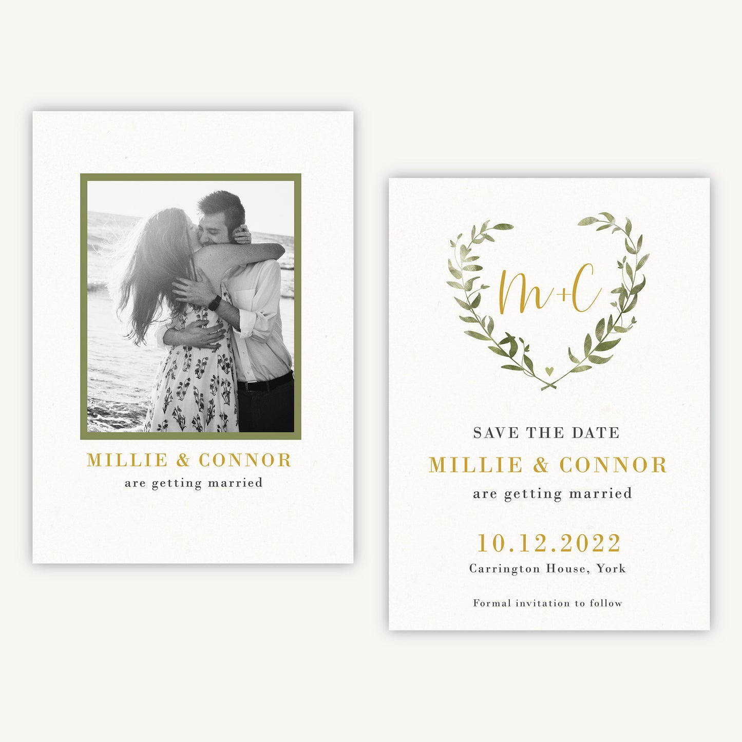 Greenery Botanical Photo Wedding Save the Date