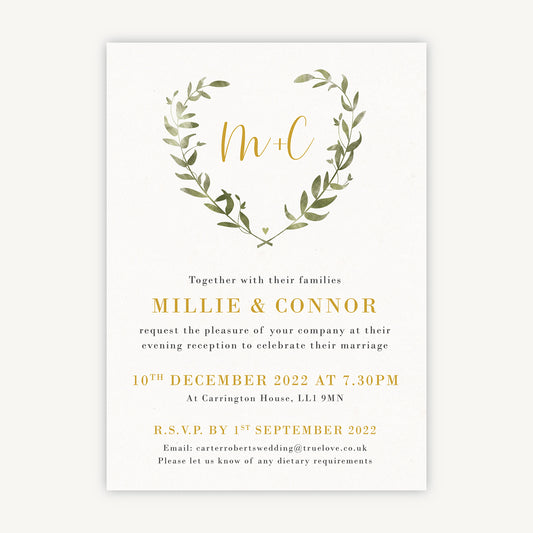 Greenery Botanical Evening/Reception Wedding Invitation