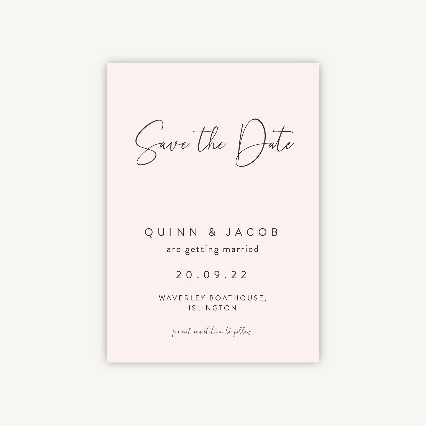 Romantic Script Wedding Save the Date