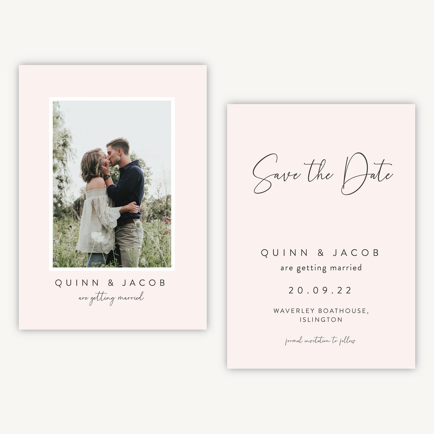 Romantic Script Photo Wedding Save the Date
