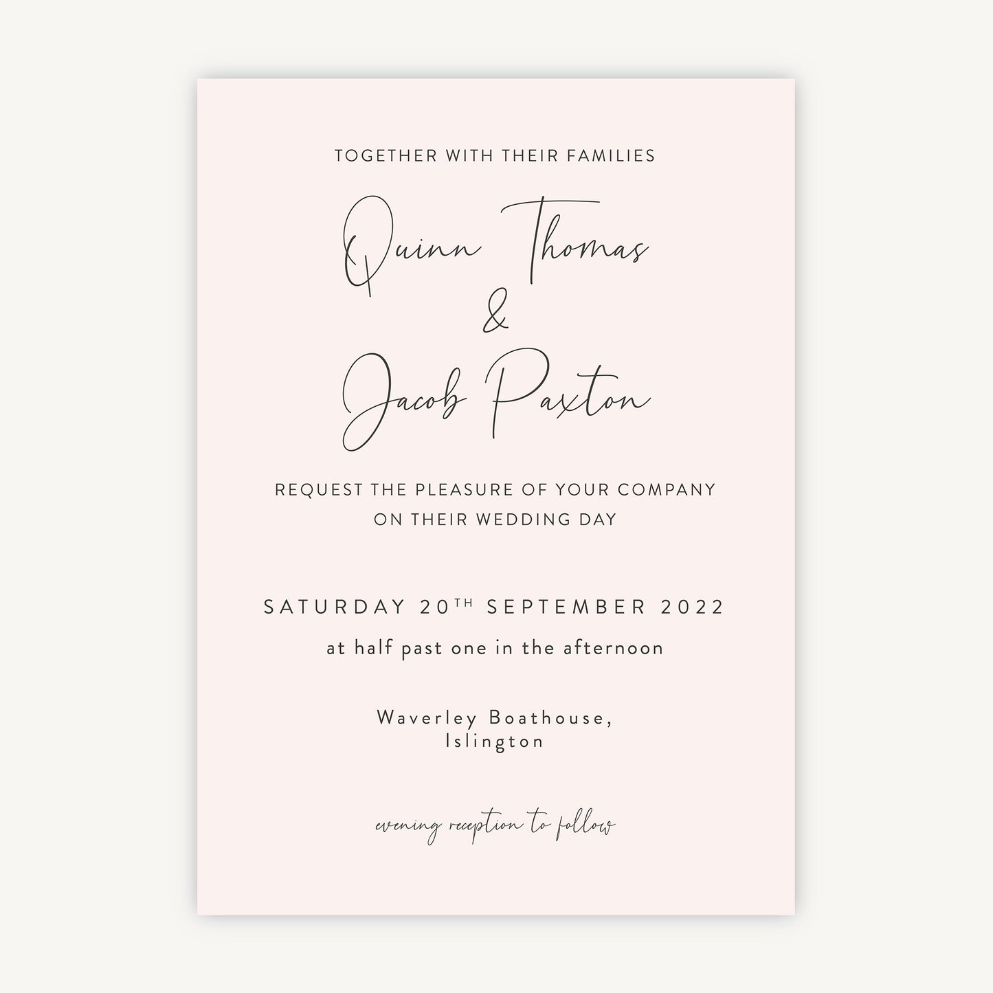 Romantic Script Wedding Invitation