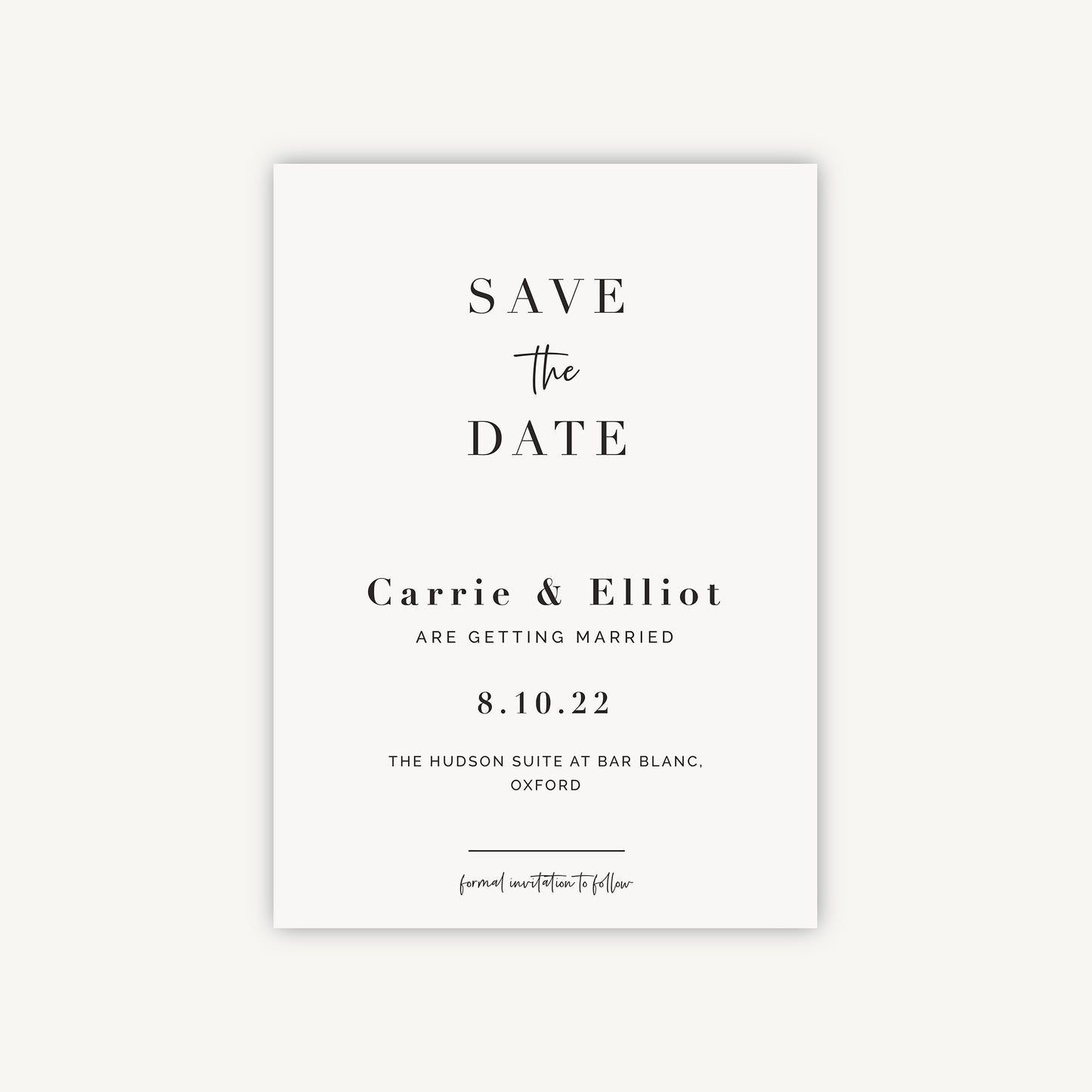 White Modern Script Wedding Save the Date