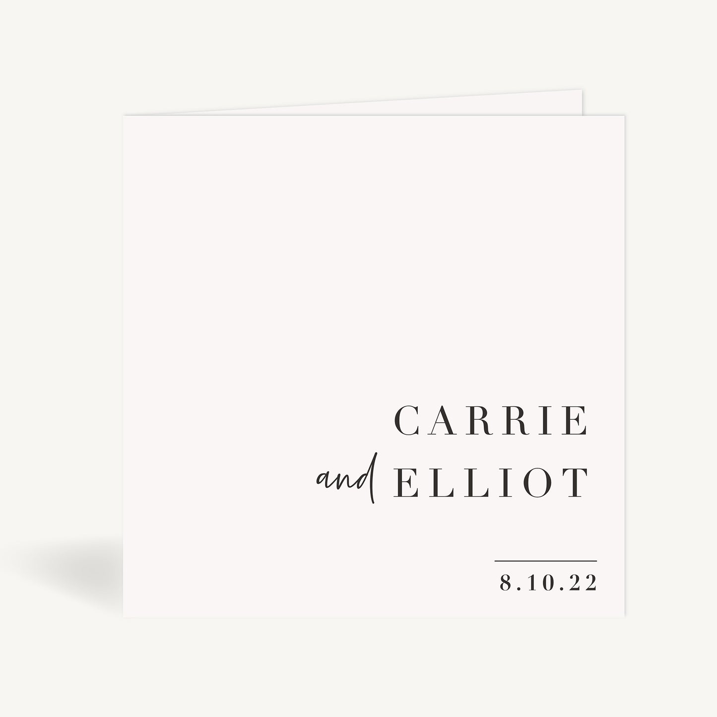 White Modern Script Folded Wedding Invitation