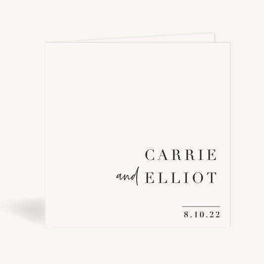 White Modern Script Folded Wedding Invitation