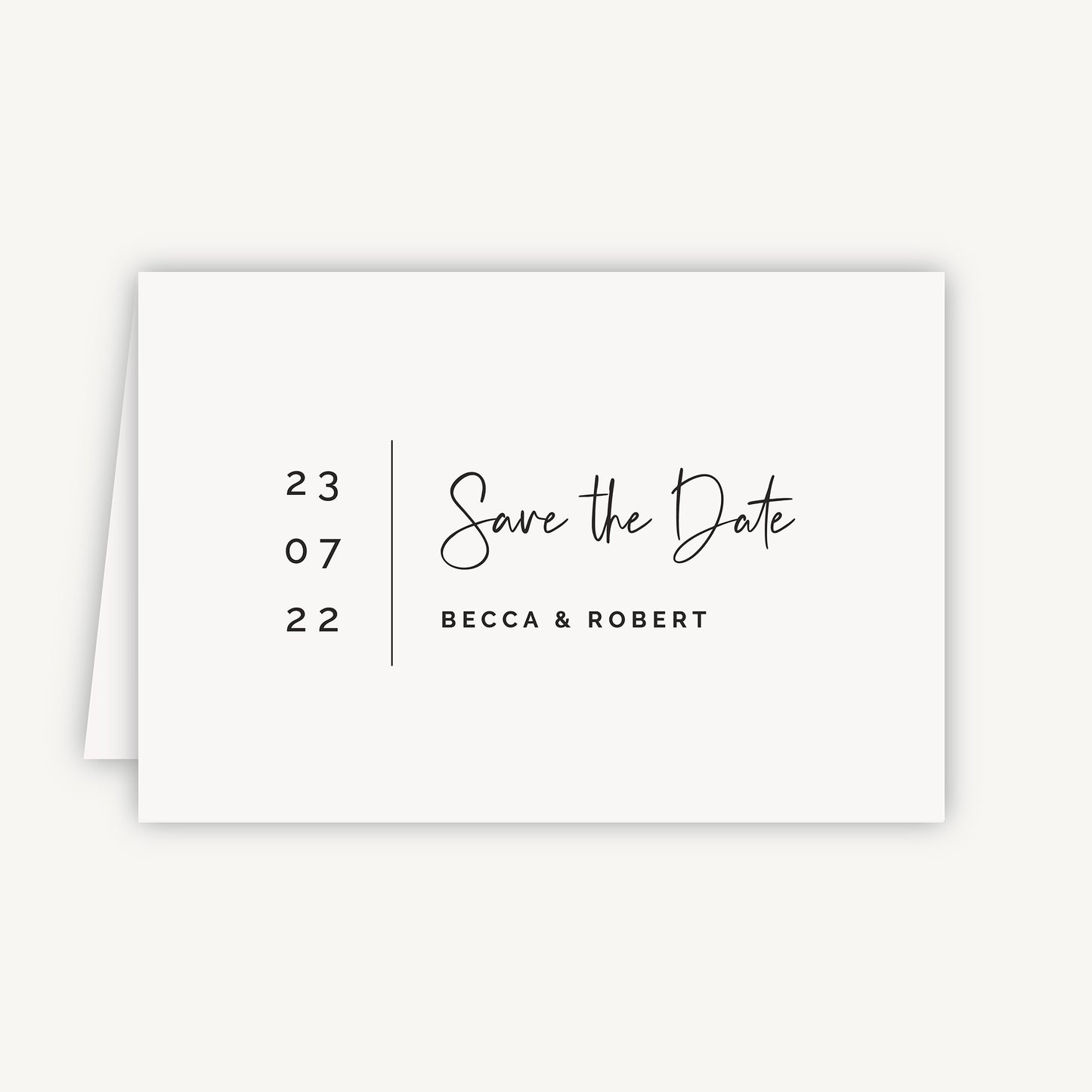 Modern Script Folded Wedding Save the Date