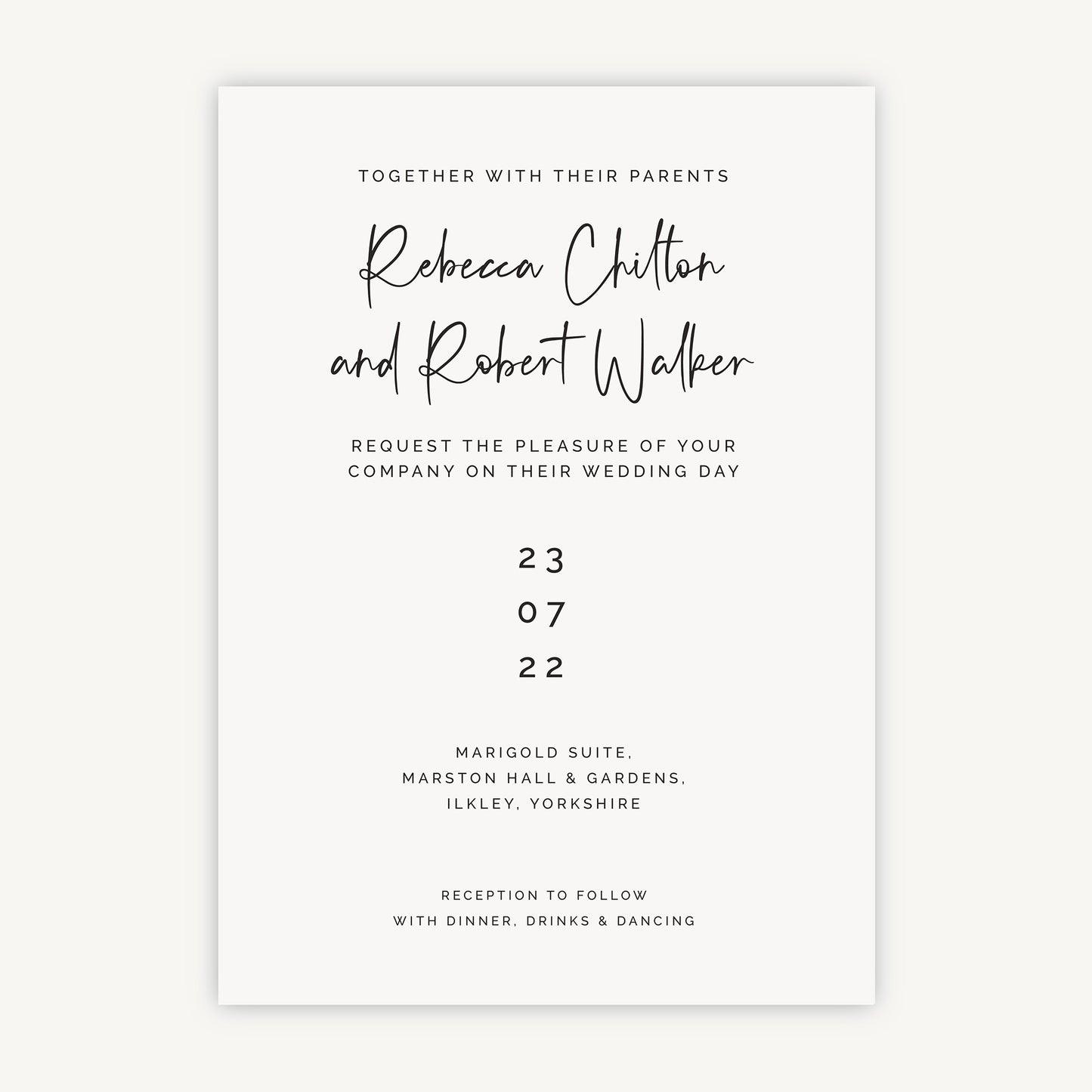 Modern Script Wedding Invitation