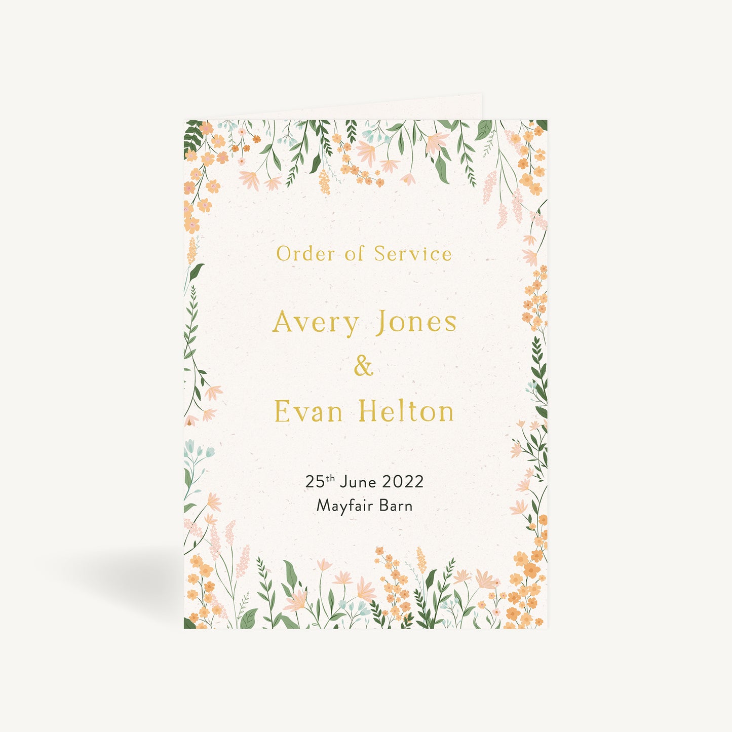 Summer Meadow Wedding Order of Service