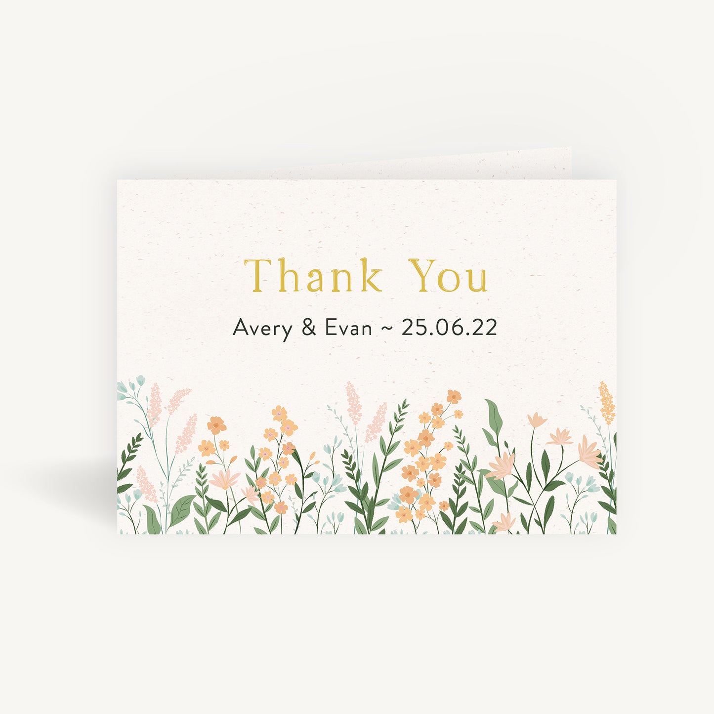 Summer Meadow Wedding Thank You Card Folded