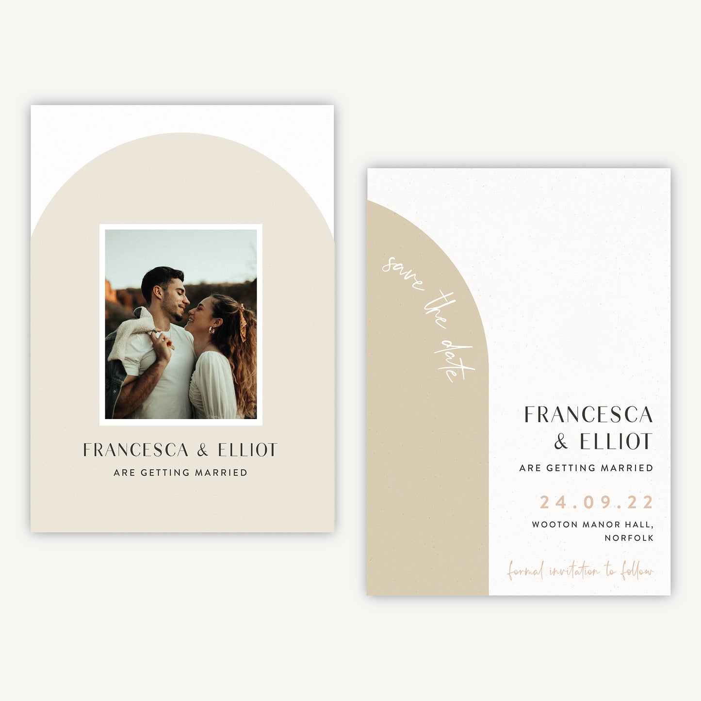 Minimalist Arch Photo Wedding Save the Date