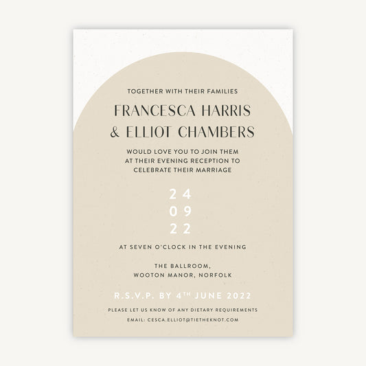 Minimalist Arch Evening/Reception Wedding Invitation