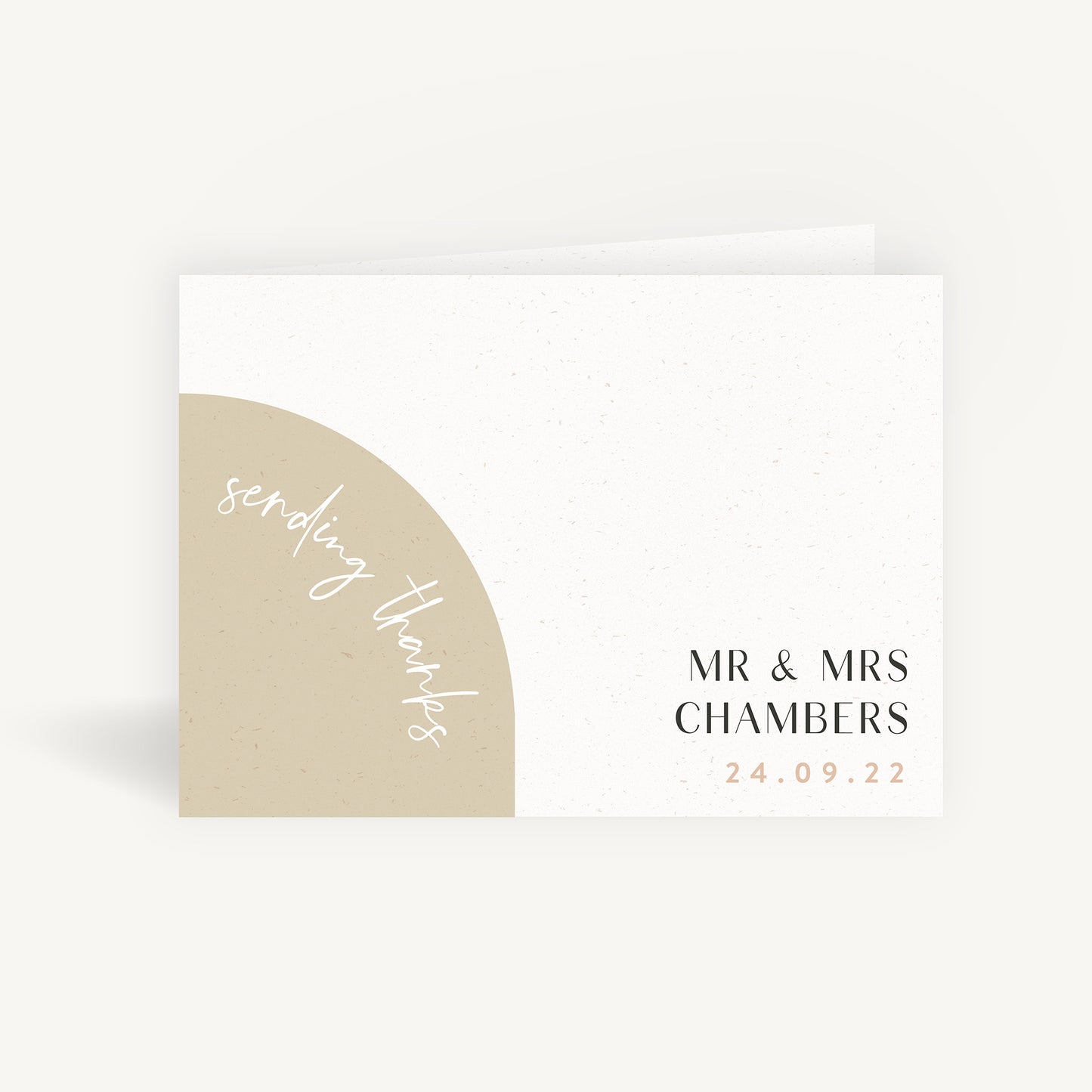 Minimalist Arch Wedding Thank You Card Folded