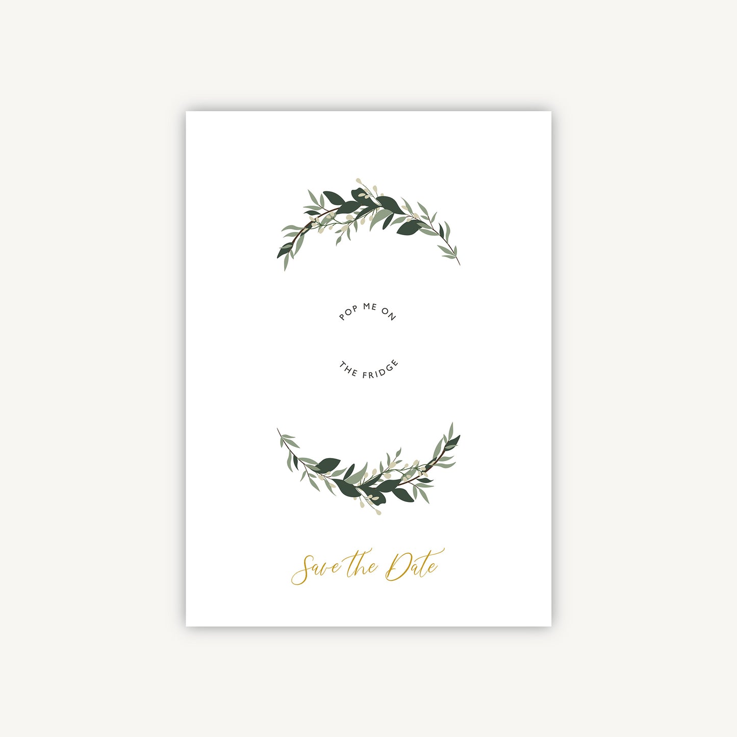 Foliage Hoop Wooden Magnet Save the Date