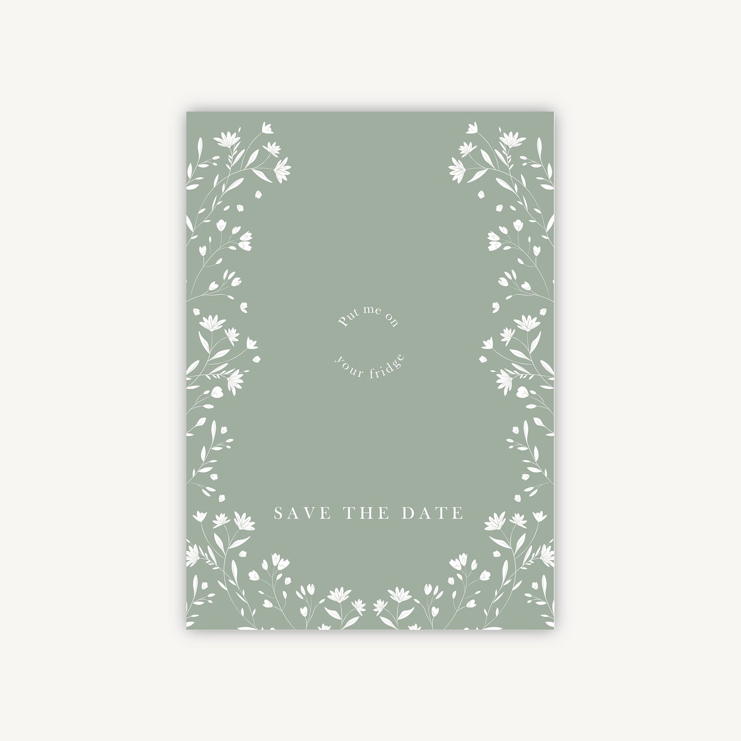 Sage Wildflower Wooden Magnet Save the Date