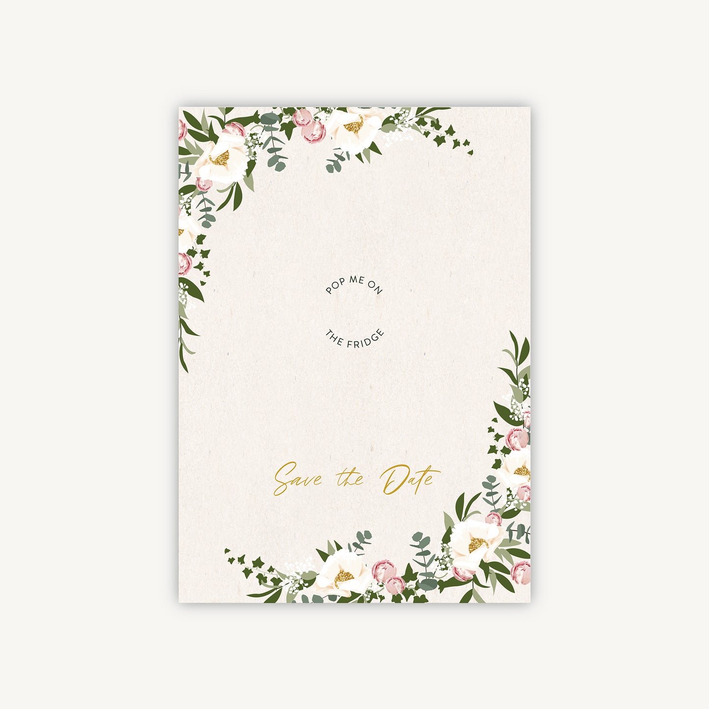 Floral Hoop Wooden Magnet Save the Date