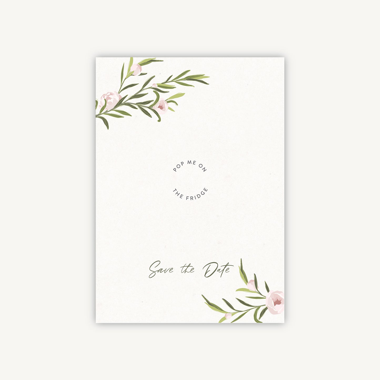 Blush Peony Wooden Magnet Save the Date