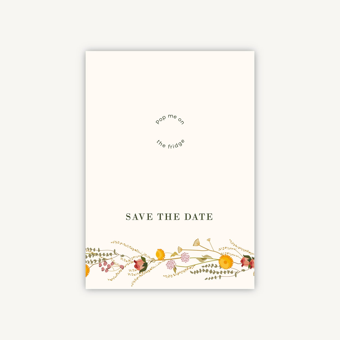 Rustic Wildflowers Wooden Magnet Save the Date