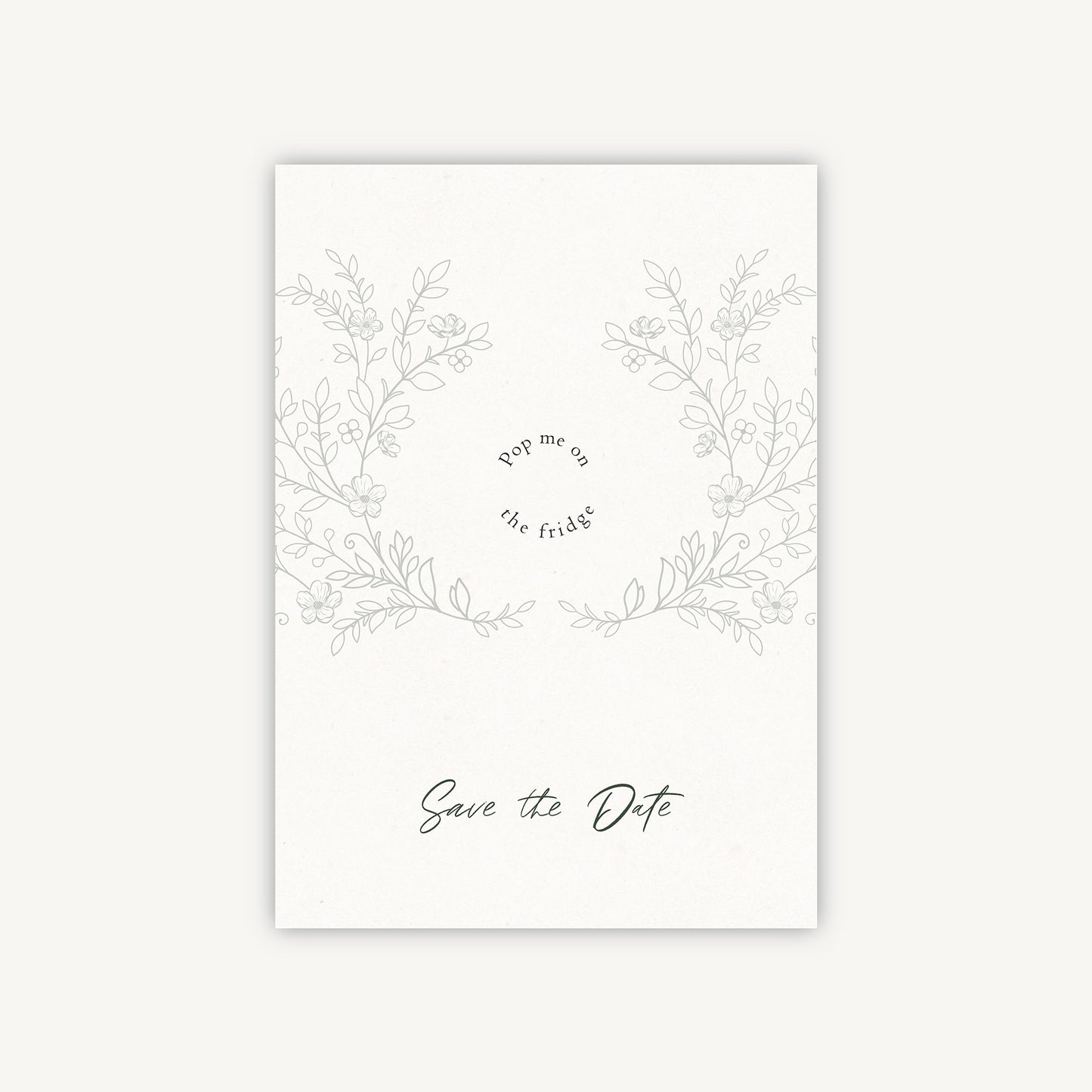 Elegant Floral Wooden Magnet Save the Date