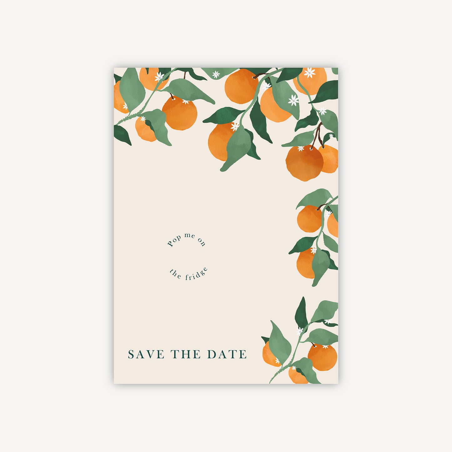 Mediterranean Oranges Wooden Magnet Save the Date