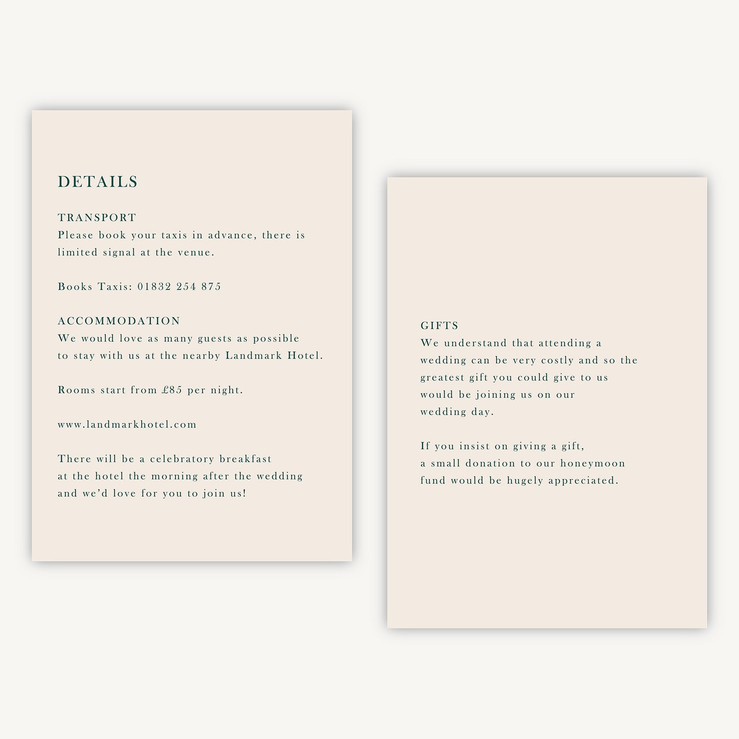 Mediterranean Oranges Wedding Invitation Details Card