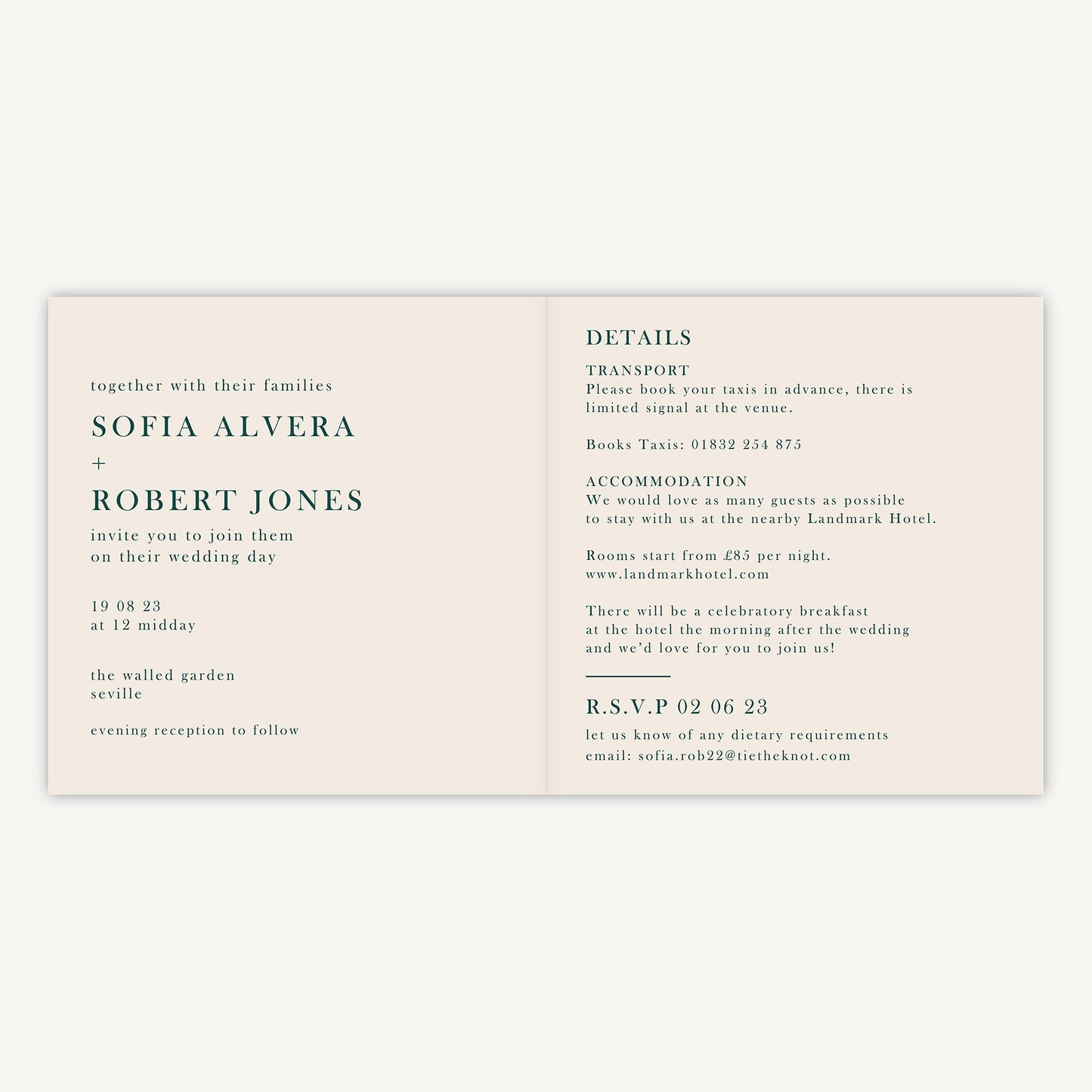 Mediterranean Oranges Folded Wedding Invitation