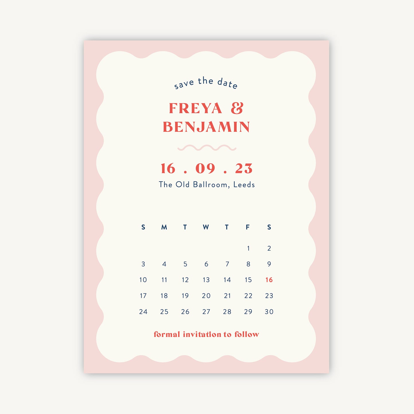 Retro Revival Folded Wedding Save the Date